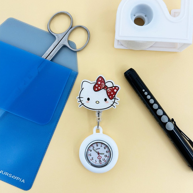 간호사시계 키티 릴홀더시계 걸이형시계 간호실습준비물