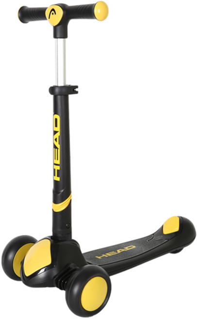 HEAD 스페이스 킥보드 유아동 접이식 LED발광휠 높낮이조절 씽씽이, 블랙, 1개
