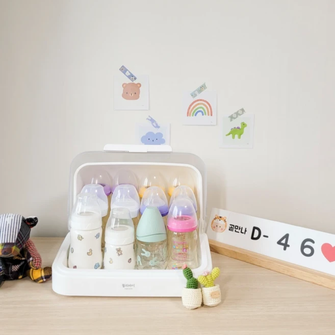 퀄리바이 특대형 젖병보관함 젖병건조대, 화이트 특대형 - 쿠팡