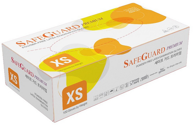 세이프가드 의료용 라텍스장갑, 1개, 손작은여성용XS