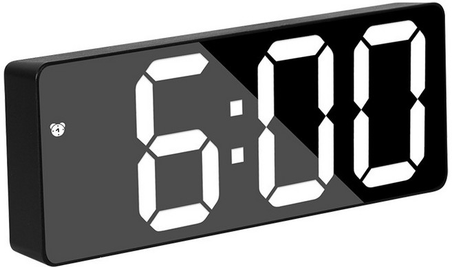 LED 인테리어 탁상 알람 스누즈 달력 온도표시 데스크 시계, 블랙유광