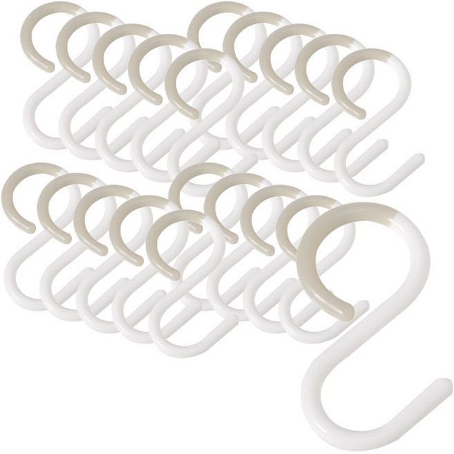 마켓플랜 소프트 S형 다용도 후크걸이 대형, 화이트, 20개