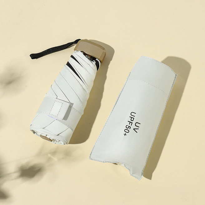 LyQora 자외선차단 미니암막양산 | UPF50+ 초경량 손바닥 우산 | 5단 접이식 휴대용 양산 | 남녀공용 우양산 220g