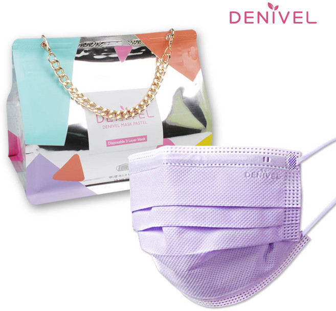 데니벨 파스텔 컬러 마스크 라벤더 대형 KF-AD, 30개입, 4개, 퍼플