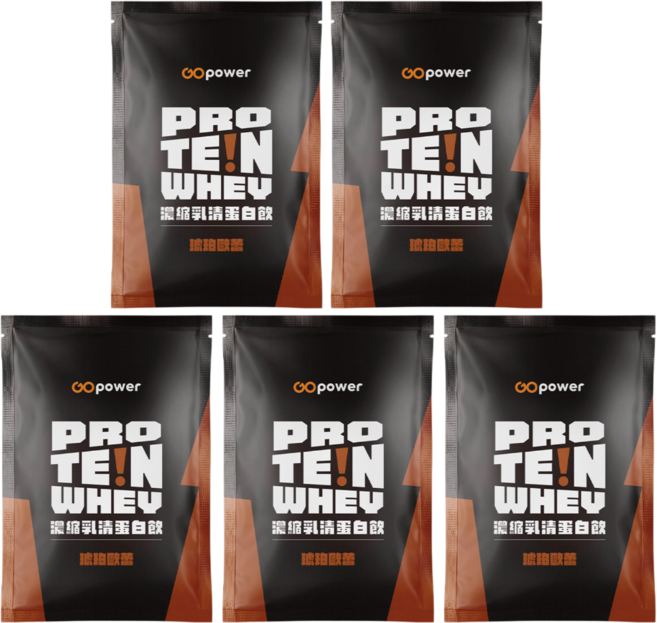 GOpower 果果能量 濃縮乳清蛋白 琥珀歐蕾風味 隨身包, 35g, 5個