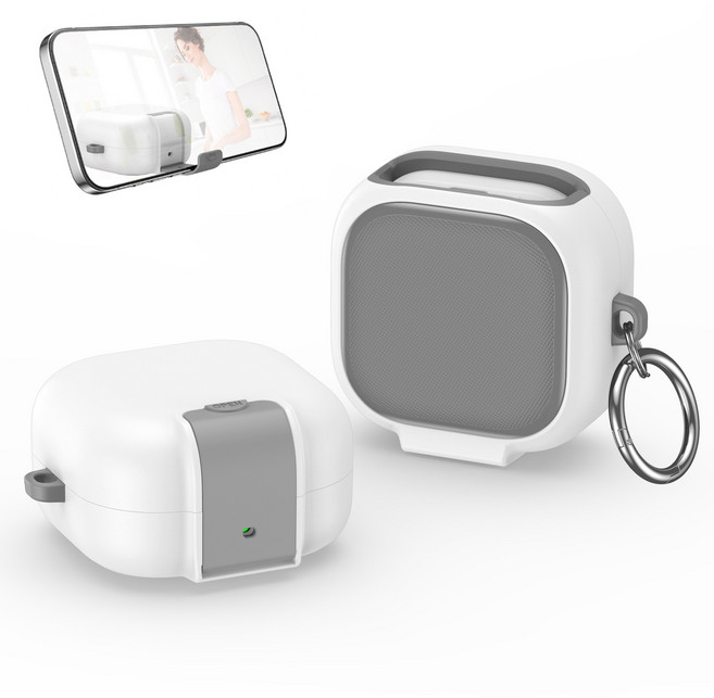 ANTIFLOW 버즈4 프로 이어폰 케이스 거치기능 안심보호, 그레이, 1개, 갤럭시 버즈4 / 버즈4 프로