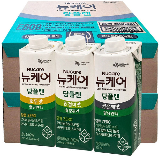 뉴케어 당플랜 혼합 호두 인절미 검은깨맛 24팩 x 2박스, 48개, 200ml