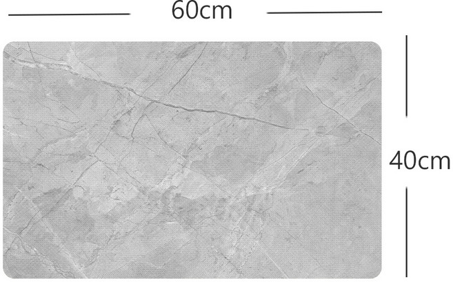 DEXI 욕실 발매트 규조토 화장실 논슬립, 1개, 마블 그레이