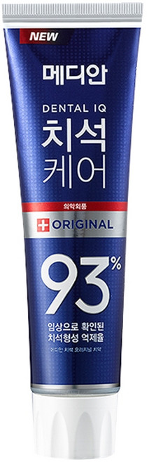 Median 93% 淨白去垢牙膏, 1個, 防護抗菌／藍色