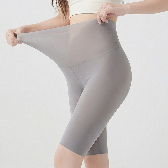 미미캐츠 2매구성 하이웨스트 초슬림 고탄력 아주 얇은 5부 속바지 레깅스 2매 P-7305