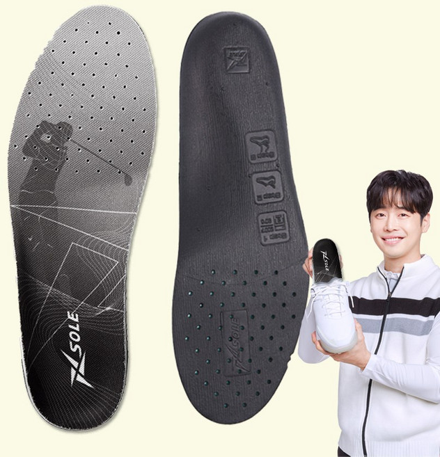 엑스솔 골프 슬림 스윙 비거리 정확도 향상 남성 여성 골프화 전용 기능성 인솔 깔창, 1개