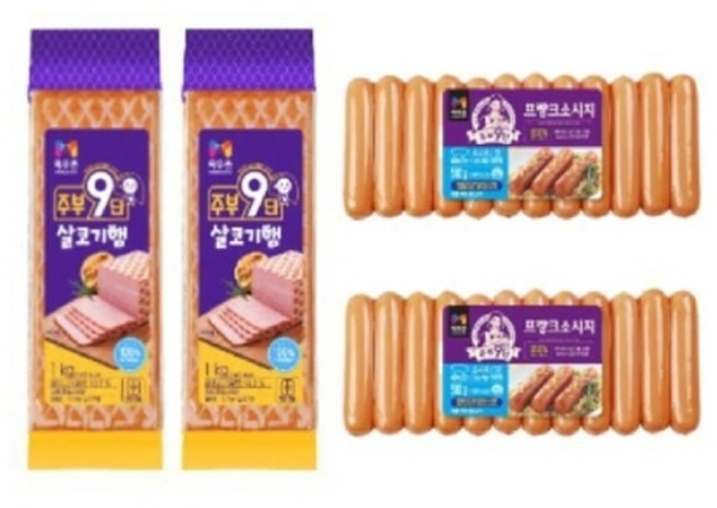 [목우촌] 주부9단 살코기햄 1KG 2개+프랑크소시지 500G 1개