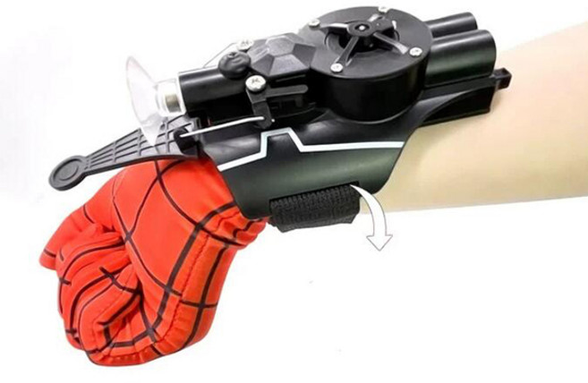 스파이더맨 거미줄 발사기 장난감 거미줄 장갑 손목에 완구, 블루, 1개