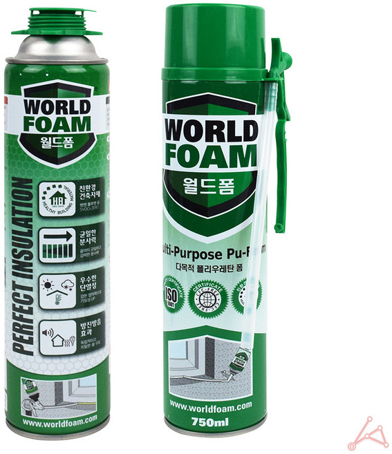 건물관리용품 틈새균열폼 우레탄접착제 폼본드 균일분사 단열방진방음 270ml 2종, A형 1회용타입 750ml, A형 1회용타입 750ml, 1개