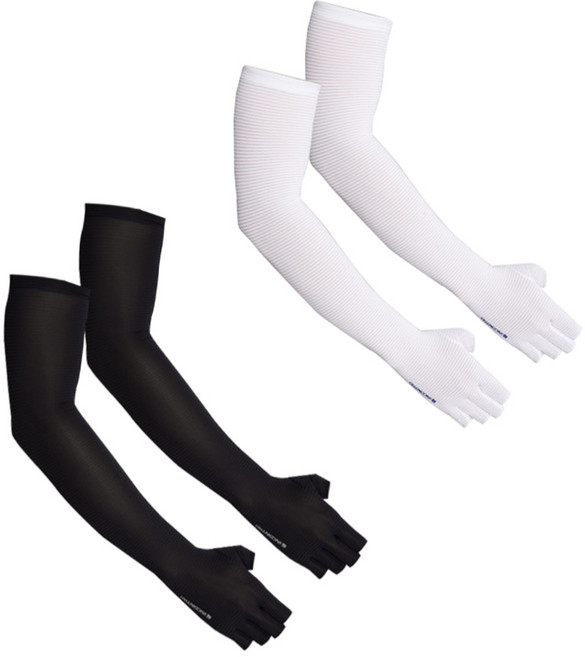 인콘트로 반장갑 냉감 쿨토시, 블랙+화이트, 2세트