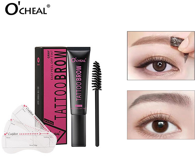 아이브로우펜슬 눈썹문신 눈썹반영구 눈썹염색약 눈썹 젤, 1개, 01그레이