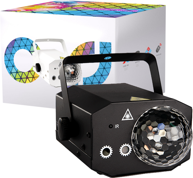 아재방 레이저 매직 노래방 LED 미러볼, 블랙