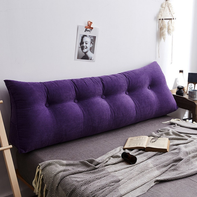 SKANDSALO 북유럽감성 긴 베개 대형 집순이 삼각 등받이 쿠션 롱쿠션, 퍼플옥수수털-퍼플