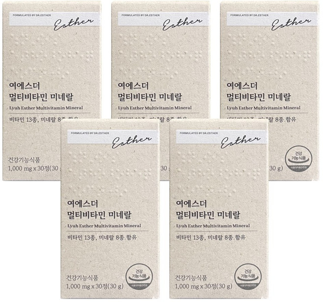 에스더포뮬러 멀티비타민 미네랄, 30정, 5개