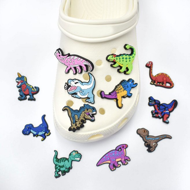 카툰 공룡 시리즈 신발 장식 다양한 구멍 구멍 신발에 적합 파츠12개입
