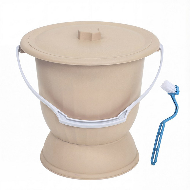 서온리 대용량 튼튼하고 간편한 특대형 요강 가정용 휴대용소변기 의자 간이 어르신 휴대용 이동식 변기, 1개, 옐로우