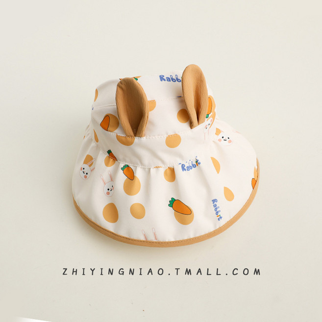 兒童防曬帽子夏季薄款女童可愛超萌遮陽帽寶寶防紫外線空頂太陽帽