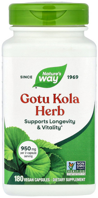 네이쳐스웨이 고투 콜라 허브 475 mg 180 비건 캡슐 Gotu Kola Herb 지상부, 180정, 1개