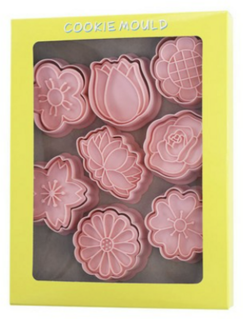 플라워 푸쉬 쿠키 커터 8종 세트, 1세트