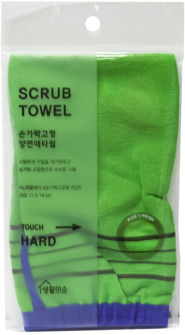 생활미소 손가락고정 양면 때타월 1매, 단품, 1개, 1개입