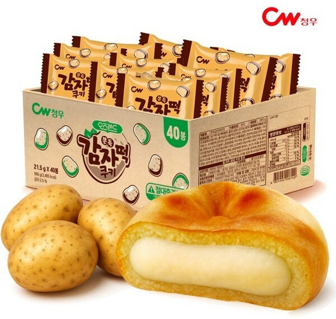 청우 오즈랜드 쫀득감자떡쿠키, 40개, 17.2g