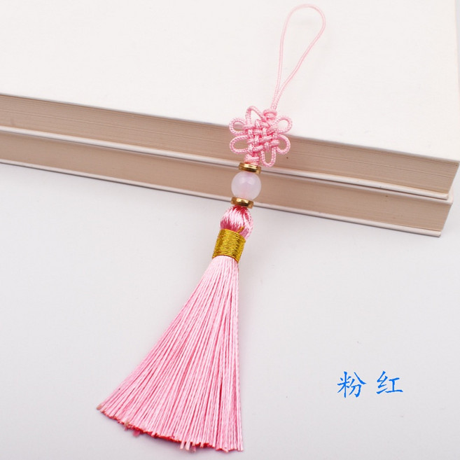手工編製 中國結書籤穗子, 粉紅色, 1個