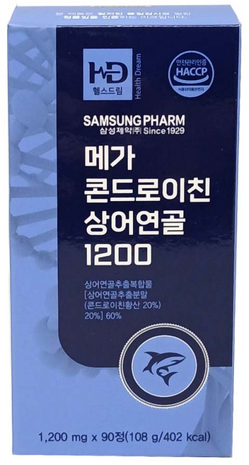 삼성제약 메가 콘드로이친 상어연골 1200, 1개, 90회분