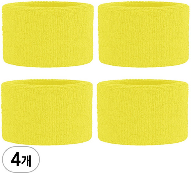 숏 손목밴드, 4개, 엘로