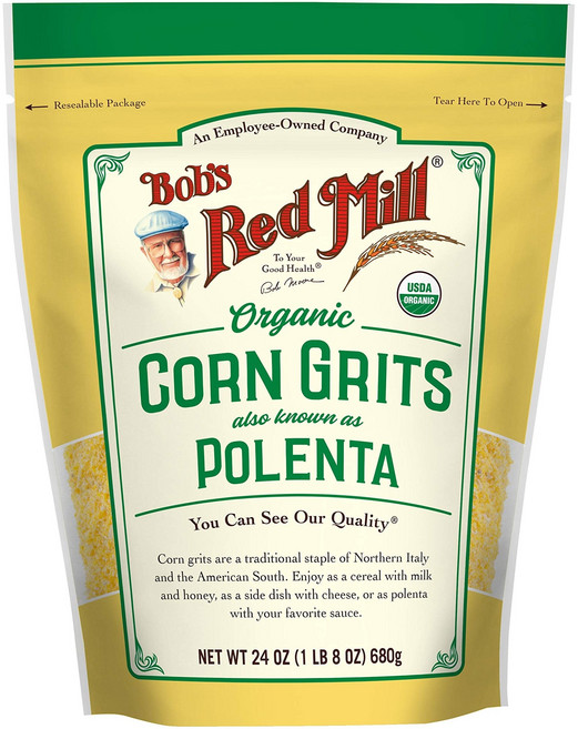 Bob's Red Mill Red Mill 유기농 옥수수 가 Bob's Red Mill Organic Corn Grits / Polenta 24oz (Pack of 1) - Ve, 680.39g, 1개, 24온스(1팩)