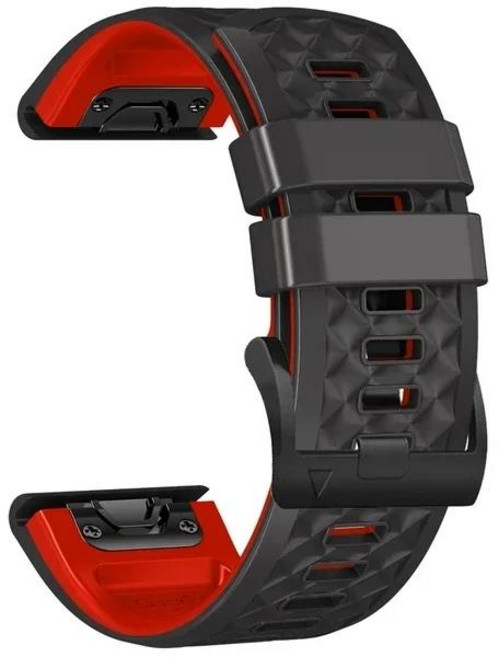 가민 어프로치 S60 S62 용 실리콘 시계 밴드 스마트 워치 스트랩 Fenix 6 6X Pro 5 5X Plus 7 7X 팔찌 22mm, 03 Black red, 01 QuickFit 22mm, 1개