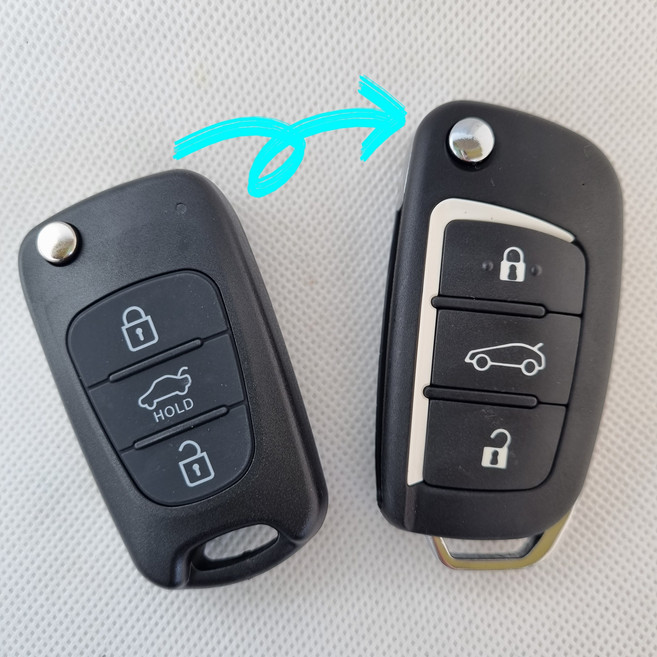 뉴카렌스 교체 호환 리모컨 폴딩키 스마트키 고급형 케이스, 고급형타입(배터리포함)