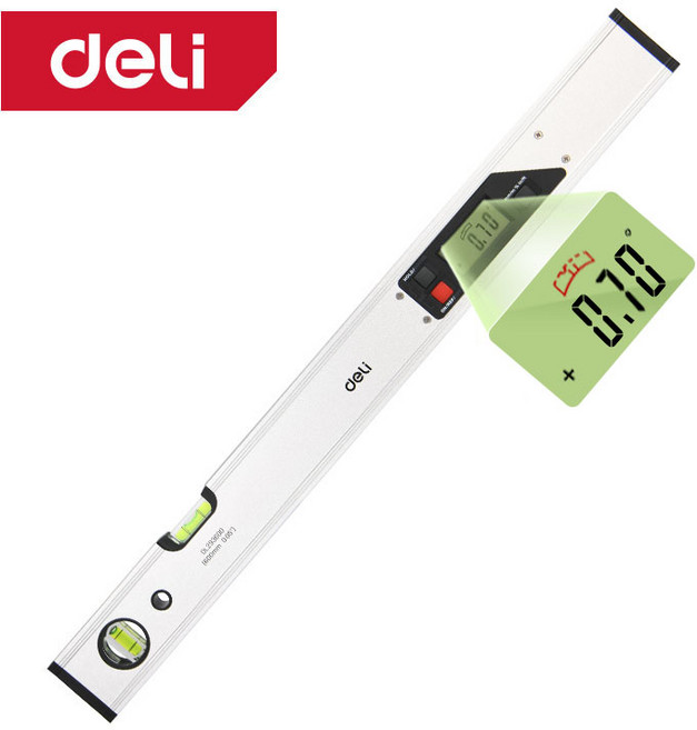 델리툴즈 디지털 수평계 전자 수평자 수평기 수평대 마그네틱 탑재, 디지털 수평계 600mm_실버 (DL293600)