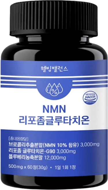 웰빙밸런스 효모NMN 퀘르세틴 비염영양제 고함량NMN 식약처 HACCP 인증, 1개, 60정 - 쿠팡