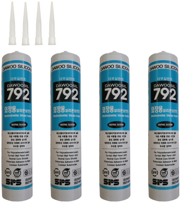 퀵마켓 렉산용 외장용 실리콘 다우실 792 투명, 4개