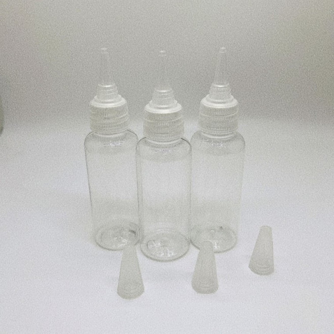 [1+1] 소분용기 잉크통 휴대용 공병 미니 화장품 공방 뾰족캡 50ML 에센스, 2개