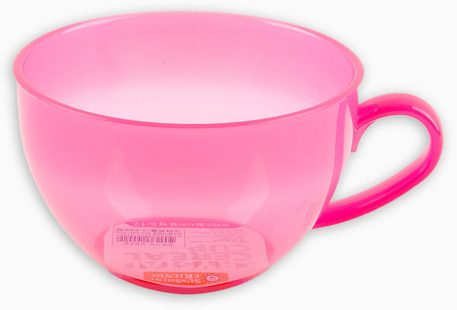일조 크리스탈 시리얼컵 6-17 국산 시리얼볼 투명 손잡이볼, 핑크, 1개