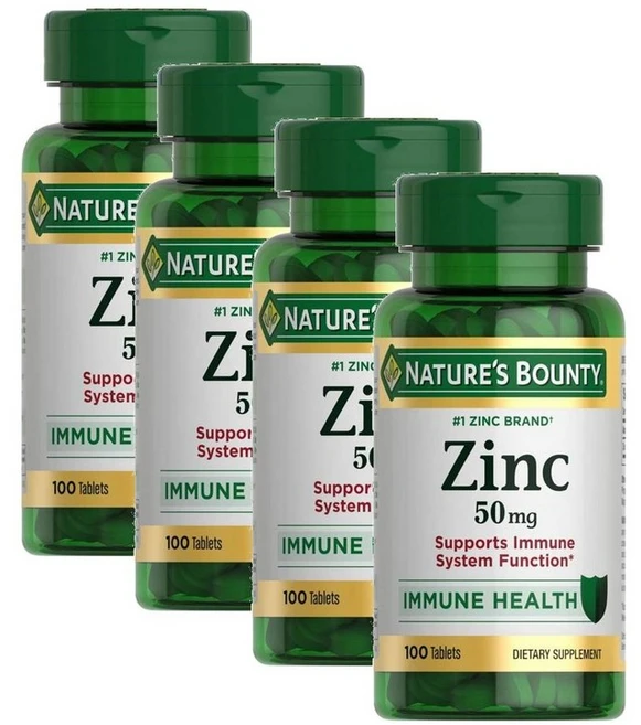 네이처스 바운티 아연 징크 50mg Nature's Bounty Zinc Tablets, 100정, 4개 - 쿠팡