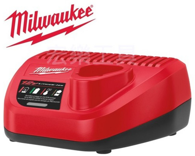 Milwaukee 美沃奇 12V 充電器 C12C - 台灣公司貨 (含稅) M12B2*2顆, 1個, C12C充電器+M12B2*2顆