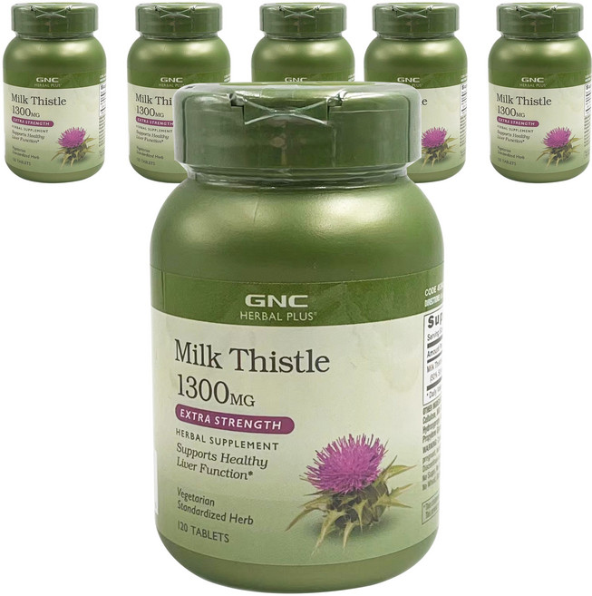 GNC 밀크시슬 1300mg 타블렛, 120정, 6개