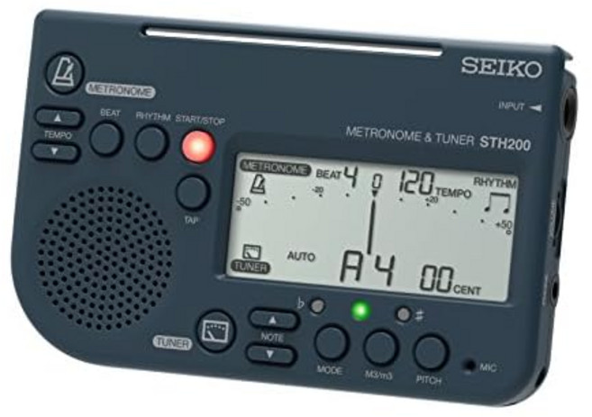 SEIKO세이코 메트로놈 튜너 대음량 악보대 설치 가능 취주악부에 최적 블랙 STH200B, 상세페이지 참조, 단일옵션, 1개