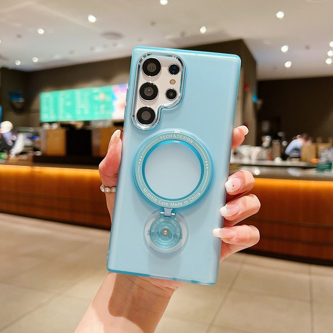 360旋轉隱形支架磁吸無線充手機殼 防摔殼