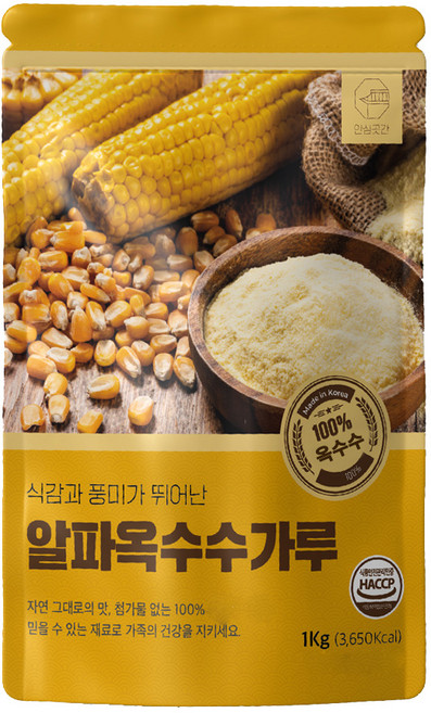 안심곳간 알파옥수수가루, 1개, 1kg