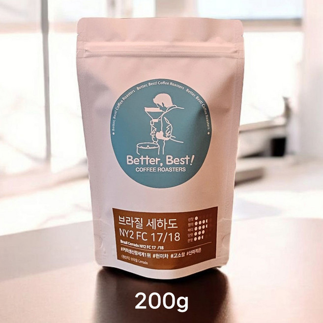 베러베스트커피 브라질 NY2 세하도 원두, 200g, 1개, 홀빈(분쇄안함)