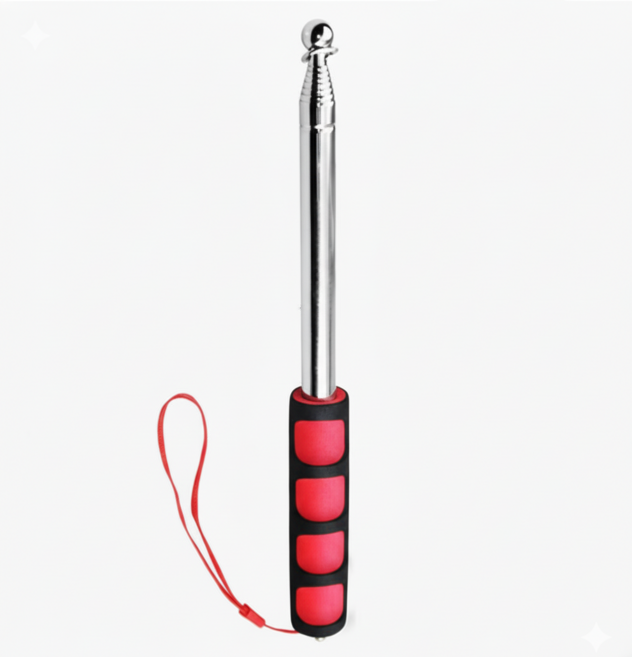 스테인리스 깃발봉 강의용 교사용 지시봉 미끄럼방지 휴대용 스틱, 1개, 레드