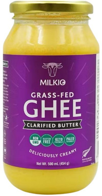 MILKIQ 草飼酥油澄清奶油 Non-GMO 無麩質 Keto Paleo, 1個, 500ml